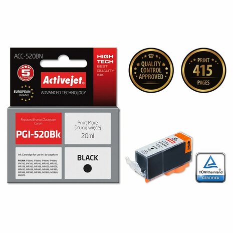Compatibele inktcartridge Activejet ACC-520BN Zwart 2