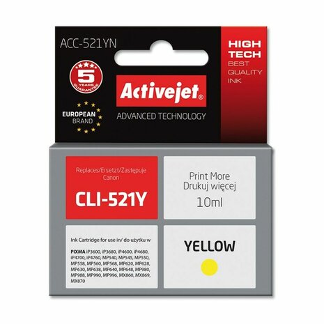 Originele inktcartridge Activejet ACC-521YN Geel 1