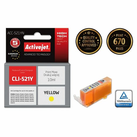 Originele inktcartridge Activejet ACC-521YN Geel 2