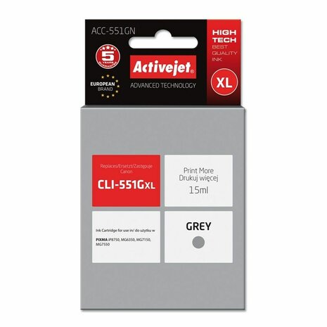 Compatibele inktcartridge Activejet ACC-551GN Grijs 1