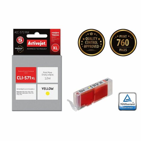 Originele inktcartridge Activejet ACC-571YNX Geel 2