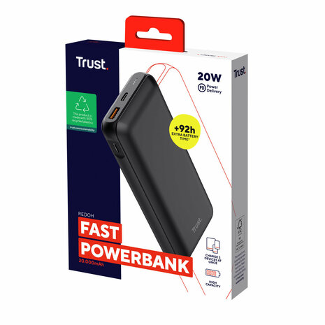 Powerbank Trust 24880 Zwart 20000 mAh (1 Stuks) 1