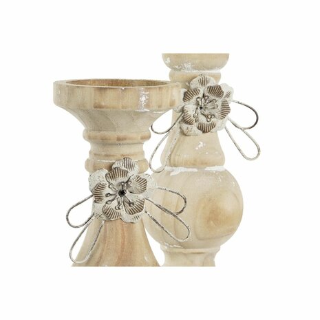 Kaarshouder DKD Home Decor Hout (9,5 x 9,5 x 28 cm) (2 Onderdelen) 2