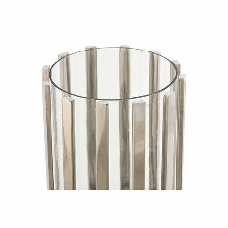Kaarshouder Home ESPRIT Zilverkleurig Kristal Staal 12 x 12 x 20 cm 2