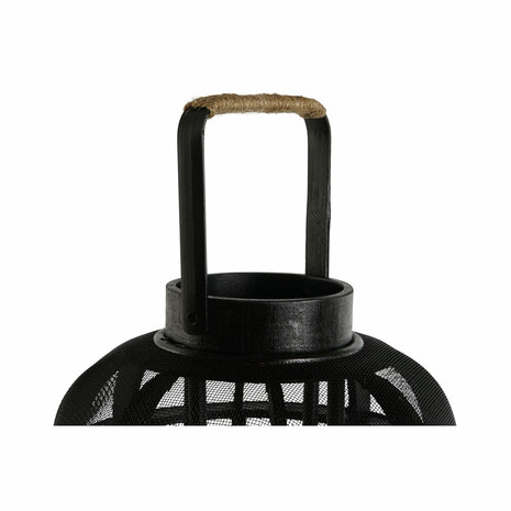 Kaarshouder Home ESPRIT Zwart Metaal 25,5 x 25,5 x 46,5 cm 2