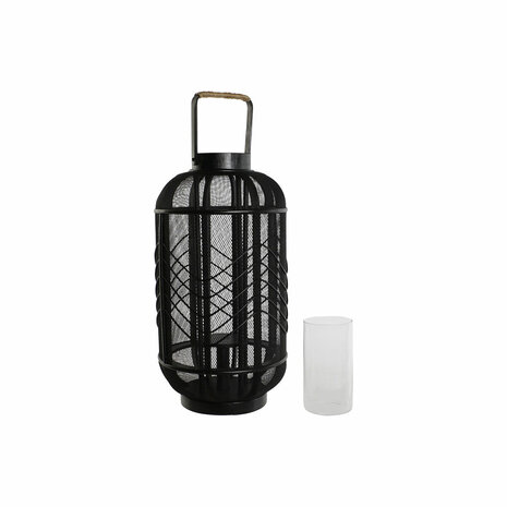 Kaarshouder Home ESPRIT Zwart Metaal 25,5 x 25,5 x 46,5 cm 5
