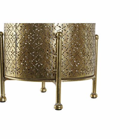 Kaarshouder Home ESPRIT Gouden Metaal Kristal 19 x 19 x 24,5 cm 4