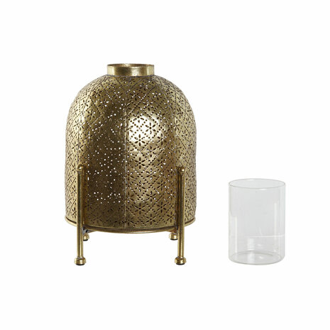 Kaarshouder Home ESPRIT Gouden Metaal Kristal 19 x 19 x 24,5 cm 5