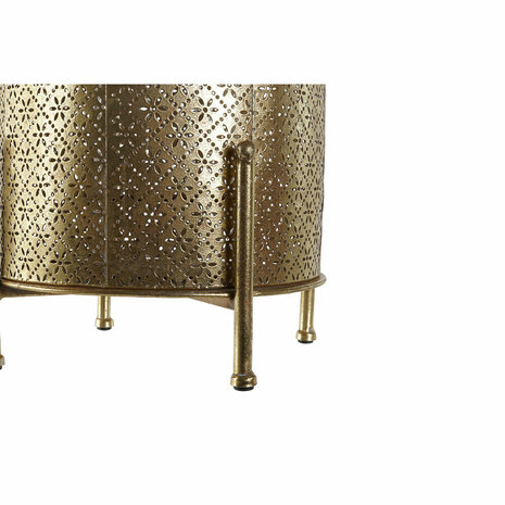 Kaarshouder Home ESPRIT Gouden Metaal Kristal 24 x 24 x 33 cm 6