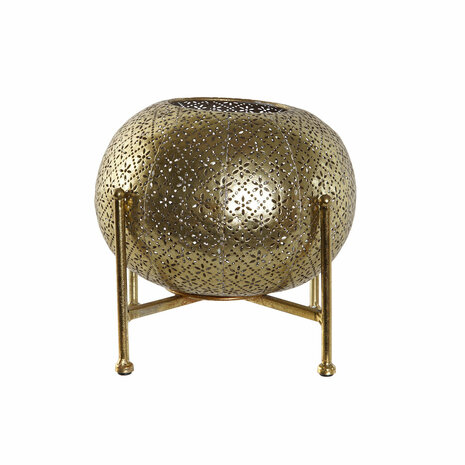 Kaarshouder Home ESPRIT Gouden Metaal Kristal 24 x 24 x 20 cm 1