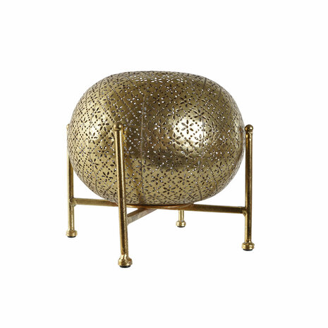 Kaarshouder Home ESPRIT Gouden Metaal Kristal 24 x 24 x 20 cm 3