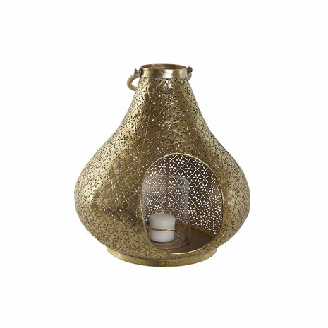 Kaarshouder Home ESPRIT Gouden Metaal Kristal 25 x 25 x 26,5 cm 4