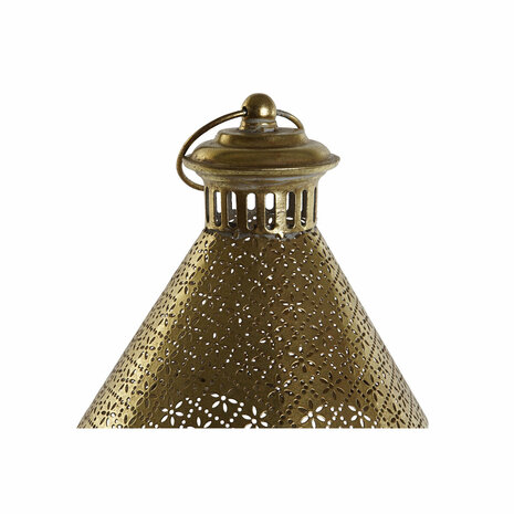 Kaarshouder Home ESPRIT Gouden Metaal Kristal 23 x 23 x 48 cm 2