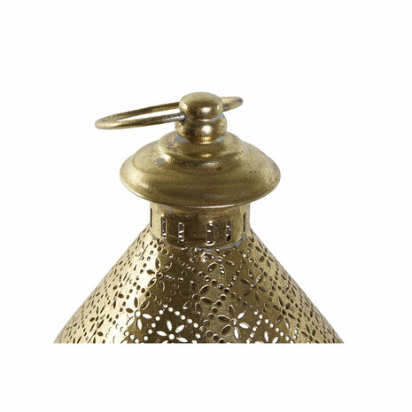 Kaarshouder Home ESPRIT Gouden Metaal Kristal 18 x 18 x 35,5 cm 2