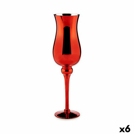 Kaarshouder Kristal Rood 13,5 x 4,5 x 13,5 cm (6 Stuks) 1