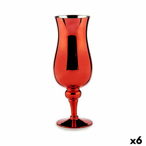 Kaarshouder Kristal Rood 13,5 x 35 x 13,5 cm (6 Stuks) 1
