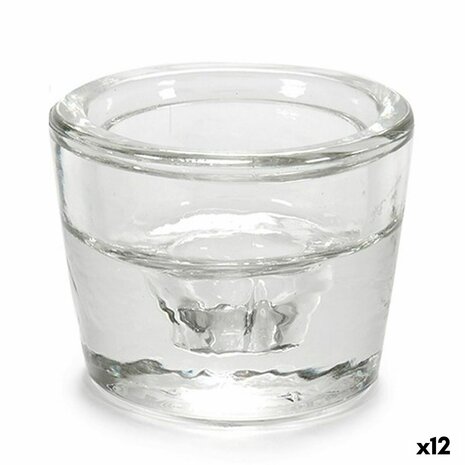 Kaarshouder Transparant Glas 6 x 4,3 x 6 cm (12 Stuks) 1