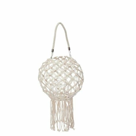 Kaarshouder Macramé Wit Katoen 26 x 66 x 26 cm (4 Stuks) 2