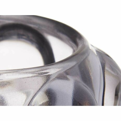 Kaarshouder Microbolletjes Grijs Kristal 8,4 x 9 x 8,4 cm (12 Stuks) 4