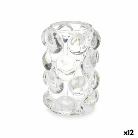 Kaarshouder Microbolletjes Transparant Kristal 8,4 x 12,5 x 8,4 cm (12 Stuks) 1