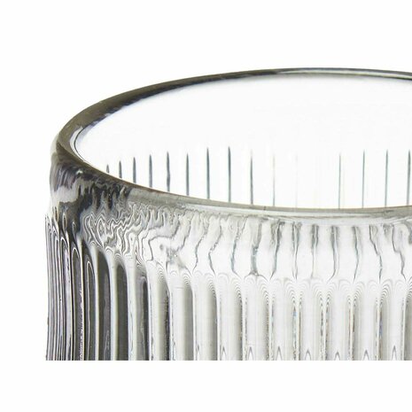 Kaarshouder Strepen Grijs Kristal 7,5 x 7,8 x 7,5 cm (12 Stuks) 4