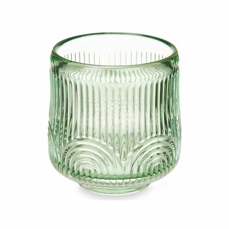 Kaarshouder Strepen Groen Kristal 7,5 x 7,8 x 7,5 cm (12 Stuks) 2