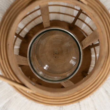 Lantaarn Beige Natuurlijk Bamboe Kristal 36 x 36 x 56 cm 6