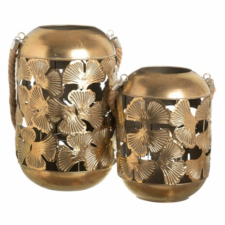 Lantaarn Gouden Kristal Touw Ijzer 21 x 21 x 32,5 cm 2
