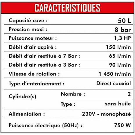 Luchtcompressor MECAFER 425523 Horizontaal Stil 8 bar 24 L 7