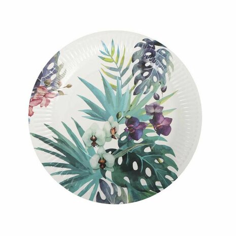 Bordenset Algon Wegwerp Karton Tropisch 3 Onderdelen 28 cm (24 Stuks) 2