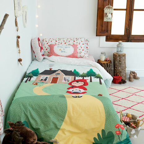 Dekbedovertrek set HappyFriday Mr Fox Red riding hood  Multicolour Bed van 80/90 2 Onderdelen 4