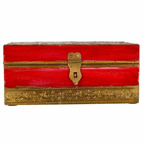 Juwelenkistje Alexandra House Living Rood Blik Mangohout Hout MDF 11 x 9 x 20 cm 2