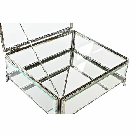 Juwelenkistje DKD Home Decor Transparant Zilverkleurig Metaal Kristal 25 x 21 x 10 cm 4