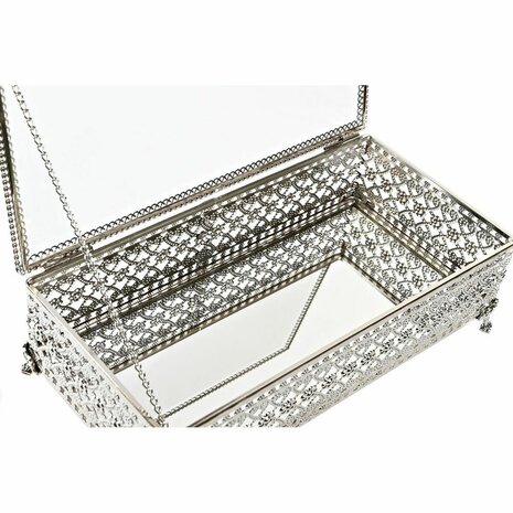 Juwelenkistje DKD Home Decor Kristal Zilverkleurig Metaal 25,5 x 12,5 x 7,5 cm 3