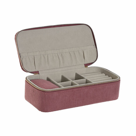 Juwelenkistje Home ESPRIT Crème Magenta 20,5 x 10 x 6 cm (2 Onderdelen) 1