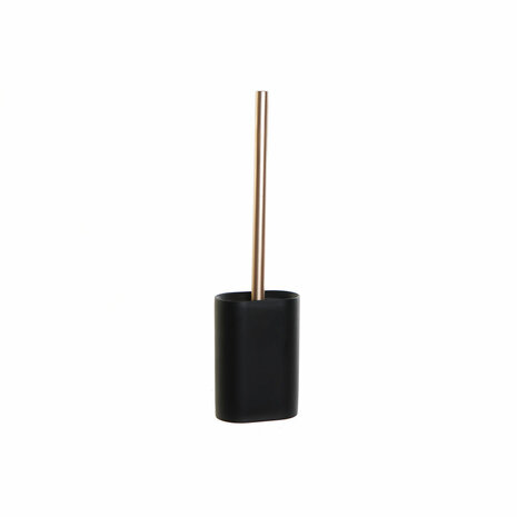 Toiletborstel DKD Home Decor Zwart Gouden Hars 10 x 6 x 40 cm 1