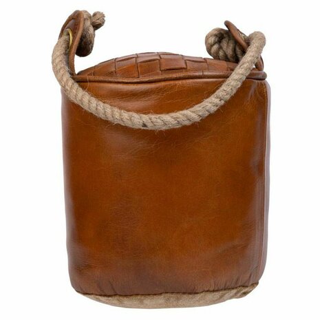 Deurstopper Alexandra House Living Katoen Leer 20 x 20 x 20 cm Bruin 4