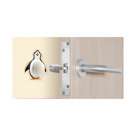 Deurstopper Inofix Deuren Pinguïn Sticker Wit/Zwart PVC 3