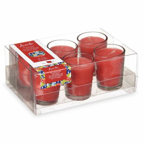 Geurkaarsenset 16 x 6,5 x 11 cm (12 Stuks) Glas Rode Vruchten 3