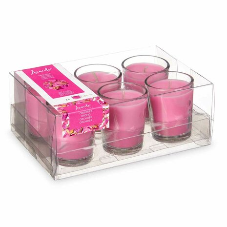 Geurkaarsenset 16 x 6,5 x 11 cm (12 Stuks) Glas Orchidee 3
