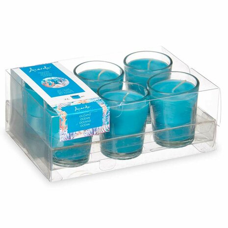 Geurkaarsenset 16 x 6,5 x 11 cm (12 Stuks) Glas Oceaan 3