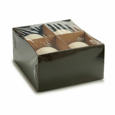 Kaars Crème Was 10 x 10 x 10 cm (4 Stuks) 3