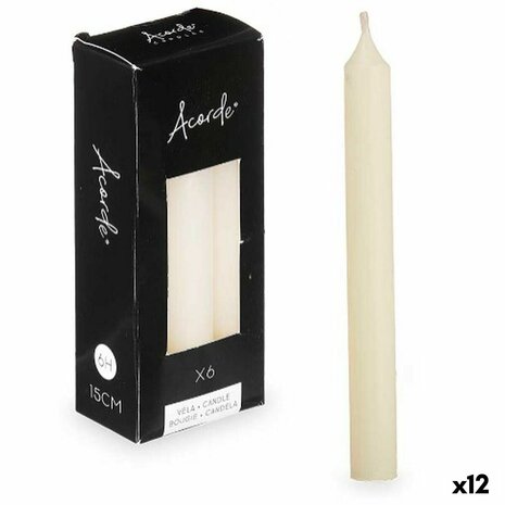Kaarsenset 2 x 2 x 15 cm Crème (12 Stuks) 1
