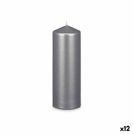 Kaars Zilverkleurig 7 x 20 x 7 cm (12 Stuks) 1