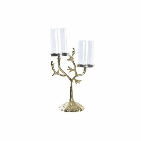 Kandelaar DKD Home Decor Kristal Gouden Aluminium Vogels (29 x 15 x 48 cm) 1