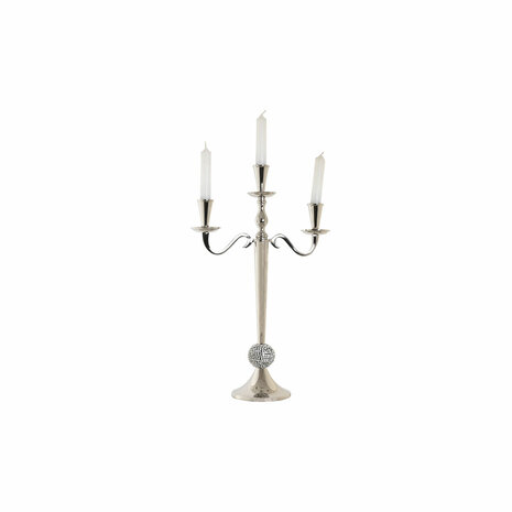 Kandelaar DKD Home Decor 30 x 12 x 46 cm Zilverkleurig Aluminium Acryl Verchroomd 4