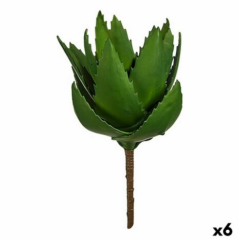Decoratieve plant Aloë Vera 13 x 24,5 x 14 cm Groen Plastic (6 Stuks) 1