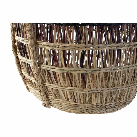 Mandenset DKD Home Decor Natuurlijk Lila Zeegras Tropisch 39 x 39 x 41 cm 3 Onderdelen 2