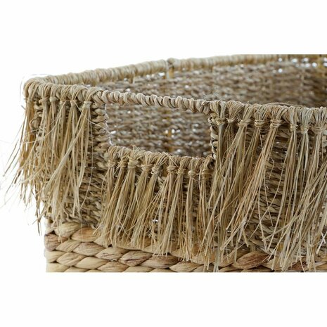 Mandenset DKD Home Decor Bruin Multicolour Natuurlijk Franjes 40 x 30 x 26 cm 2
