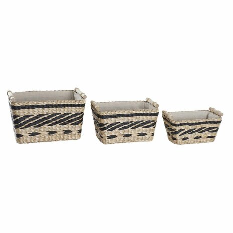 Mandenset DKD Home Decor Polyester Koloniaal Vezel (38 x 26 x 24 cm) 1